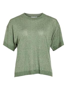 Maglietta in maglia verde Vila Vinowy per donna