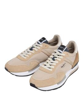 Sneakers Pepe Jeans Hailon beige per uomo