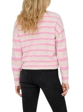 Maglia a righe rosa Only Johanna per donna