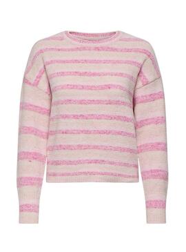 Maglia a righe rosa Only Johanna per donna