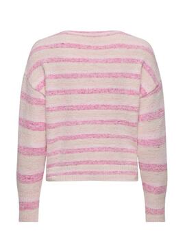 Maglia a righe rosa Only Johanna per donna