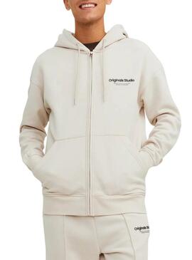 Felpa Jack and Jones Vesterbro beige per uomo