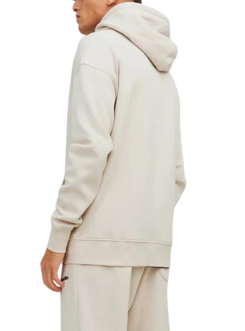 Felpa Jack and Jones Vesterbro beige per uomo