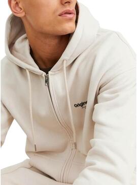 Felpa Jack and Jones Vesterbro beige per uomo