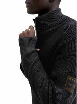 Maglia nera Detroit Jack and Jones per uomo.