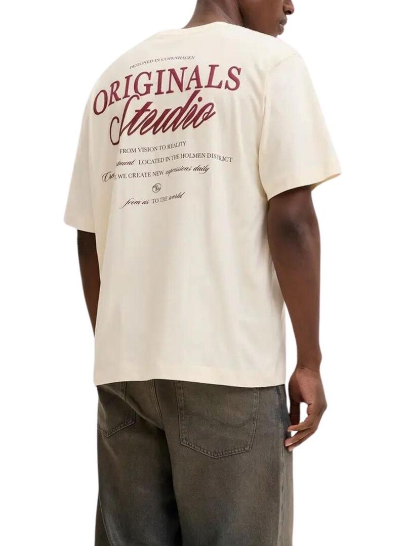 Maglietta Jack and Jones Norrebro beige per uomo