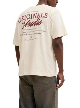 Maglietta Jack and Jones Norrebro beige per uomo
