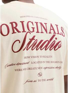 Maglietta Jack and Jones Norrebro beige per uomo