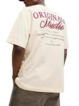 Maglietta Jack and Jones Norrebro beige per uomo