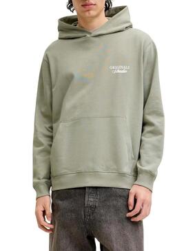 Felpa Jack and Jones Norrebro verde per uomo