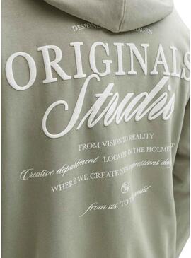 Felpa Jack and Jones Norrebro verde per uomo