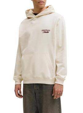 Felpa Jack and Jones Norrebro beige per uomo