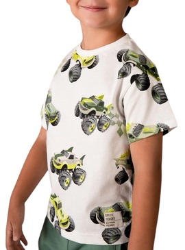 Maglietta Mayoral auto bianca per ragazzo