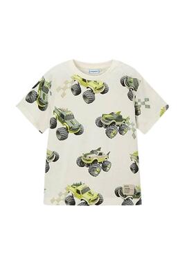 Maglietta Mayoral auto bianca per ragazzo