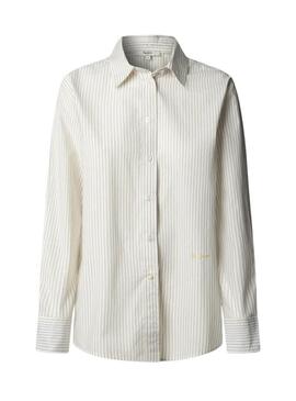 Camicia Pepe Jeans Bavi a righe gialle per donna.