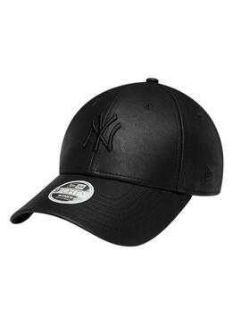 Cappello New Era New York Yankees 9FORTY in pelle nera per donna