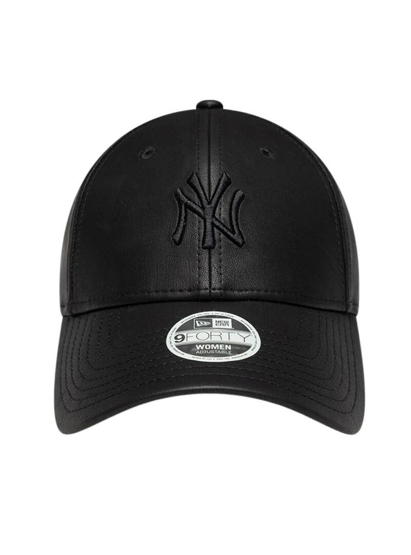 Cappello New Era New York Yankees 9FORTY in pelle nera per donna