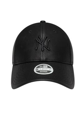 Cappello New Era New York Yankees 9FORTY in pelle nera per donna