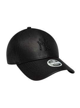 Cappello New Era New York Yankees 9FORTY in pelle nera per donna