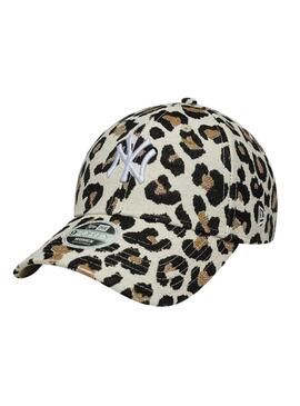 Cappello New Era Midi New York Yankees 9FORTY stampato leopardato per donna
