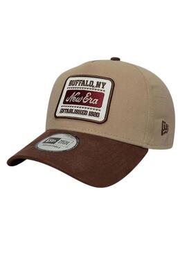 Cappello New Era Patch Suede 9FORTY beige per uomo e donna.