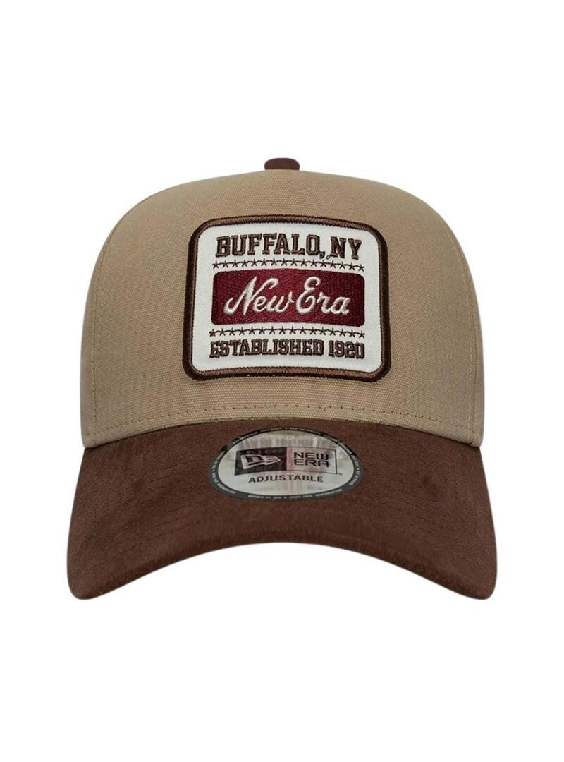 Cappello New Era Patch Suede 9FORTY beige per uomo e donna.