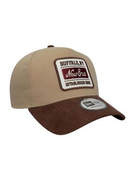 Cappello New Era Patch Suede 9FORTY beige per uomo e donna.
