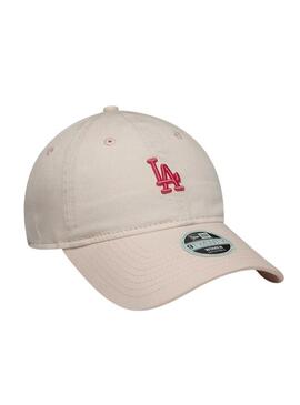 Cappellino New Era Washed Mini LA Dodgers 9TWENTY beige per donna