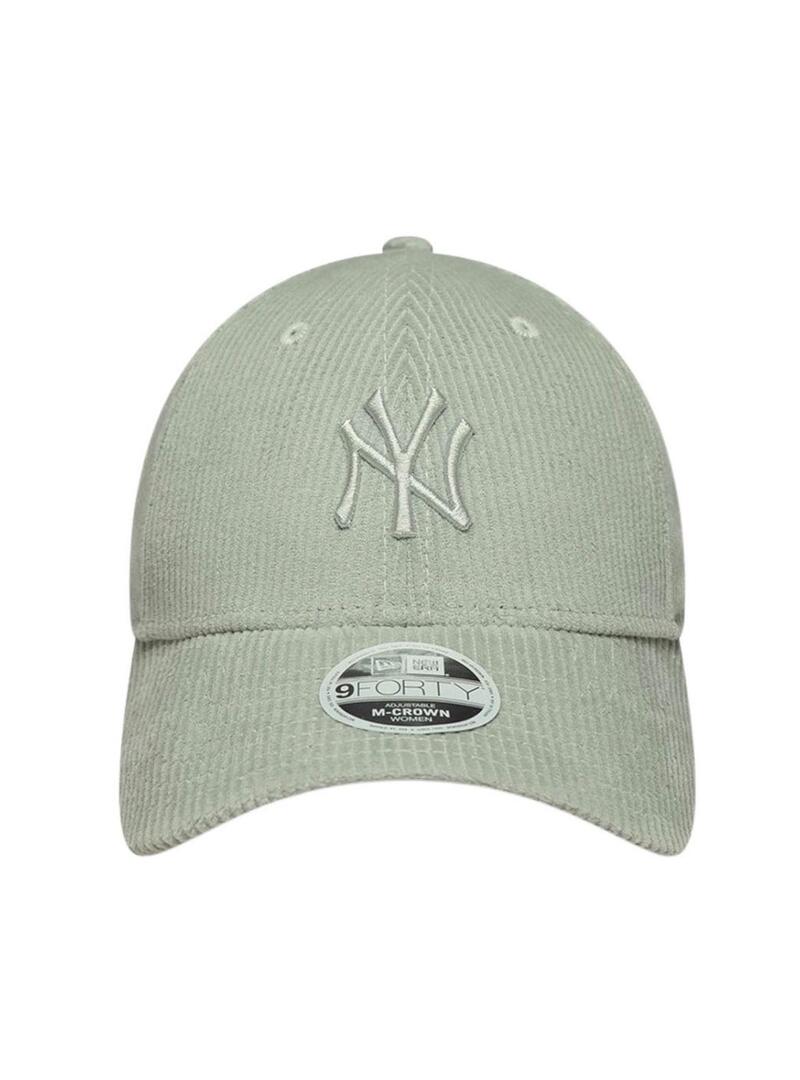 Cappellino New Era Cord New York Yankees 9FORTY verde chiaro per donna