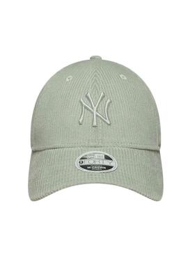 Cappellino New Era Cord New York Yankees 9FORTY verde chiaro per donna