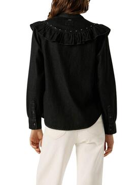 Camicia in denim Pepe Jeans Katia nera da donna