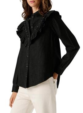 Camicia in denim Pepe Jeans Katia nera da donna