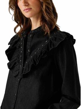 Camicia in denim Pepe Jeans Katia nera da donna