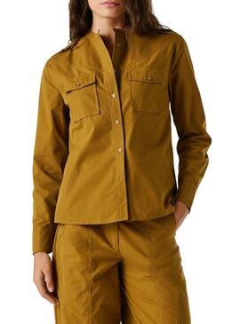 Camicia Pepe Jeans Angy senape per donna