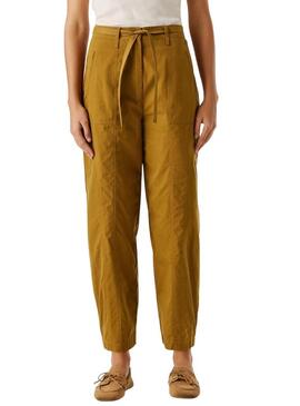 Pantaloni Pepe Jeans Alice mostarda per donna