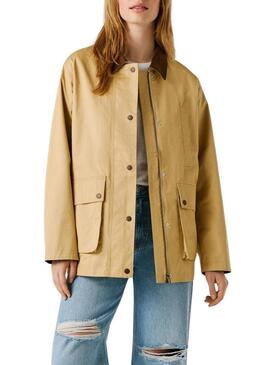 Giacca Pepe Jeans Flory beige per donna.