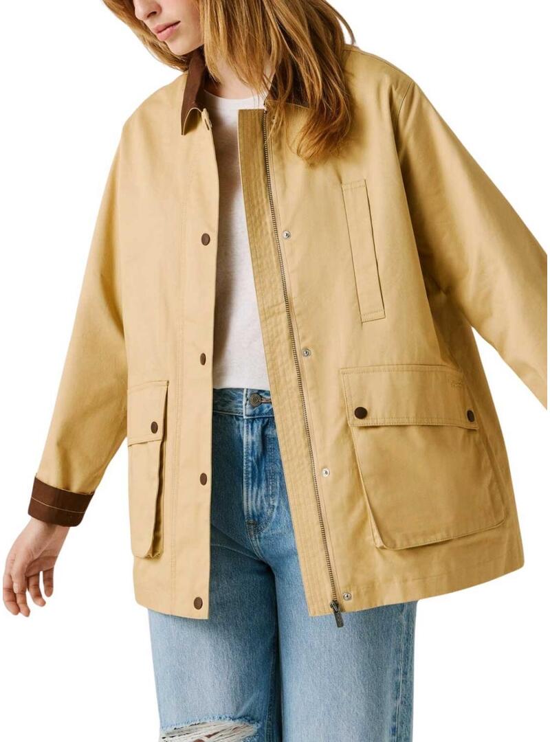 Giacca Pepe Jeans Flory beige per donna.