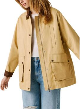 Giacca Pepe Jeans Flory beige per donna.