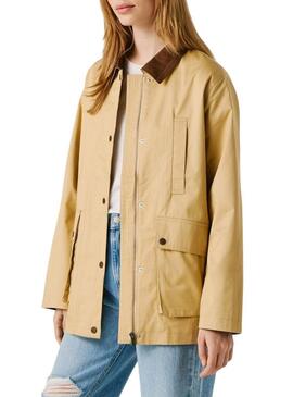 Giacca Pepe Jeans Flory beige per donna.