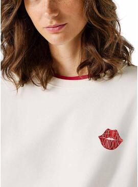 Felpa Pepe Jeans Letha bianca per donna