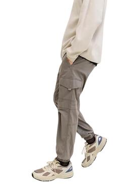 Pantaloni Jack and Jones Paul cargo beige per uomo