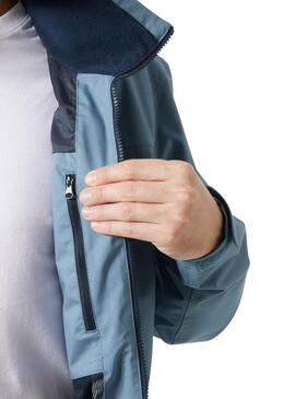 Giacca Helly Hansen Crew Midlayer blu con cappuccio.