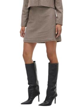 Gonna Vila Vienilla beige pied-de-poule per donna