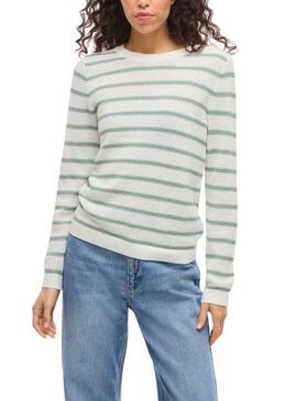 Maglia Vila Vidalo bianca e verde per donna.