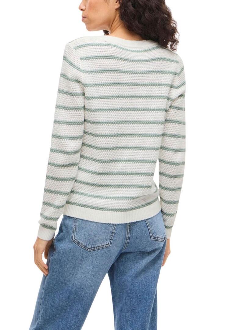 Maglia Vila Vidalo bianca e verde per donna.