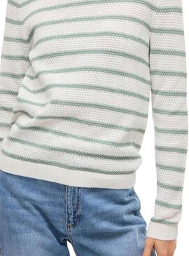 Maglia Vila Vidalo bianca e verde per donna.