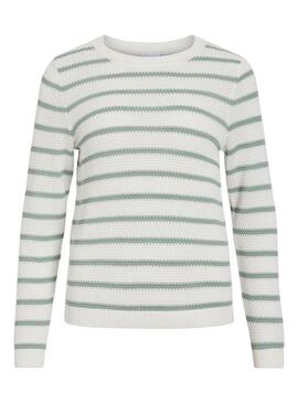 Maglia Vila Vidalo bianca e verde per donna.