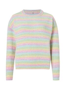 Maglia a righe multicolori Only Johanna per donna