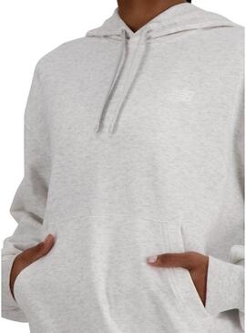 Felpa New Balance basic con cappuccio grigia per donna