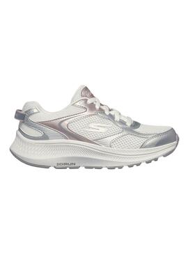 Scarpe da corsa Skechers Go Run 2.0 bianche e argento per donna.